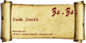 Zsák Zsolt névjegykártya